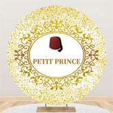 Lofaris Gold Glitter Petit Prince Round Baby Shower Backdorp